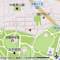 兵庫県姫路市飾磨区中島414-168周辺の地図