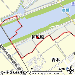 愛知県豊川市小坂井町（笹見原）周辺の地図