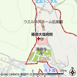 播磨大塩病院周辺の地図