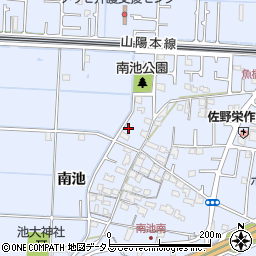 兵庫県高砂市阿弥陀町南池29周辺の地図