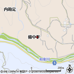 京都府相楽郡和束町白栖備中平周辺の地図