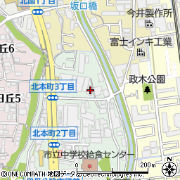 兵庫県伊丹市北本町3丁目205周辺の地図