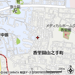 大阪府枚方市香里園山之手町15-17周辺の地図