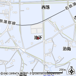 愛知県西尾市吉良町乙川（池下）周辺の地図