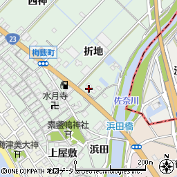 愛知県豊橋市梅薮町折地23周辺の地図