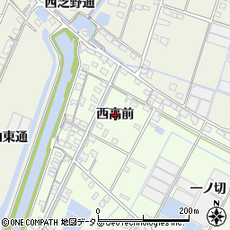 愛知県西尾市一色町生田西高前周辺の地図