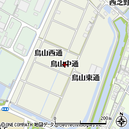 愛知県西尾市一色町酒手島鳥山中通周辺の地図