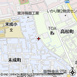 タイムズ宝塚末成町駐車場周辺の地図