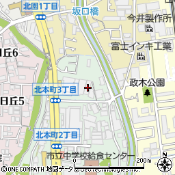 兵庫県伊丹市北本町3丁目207周辺の地図