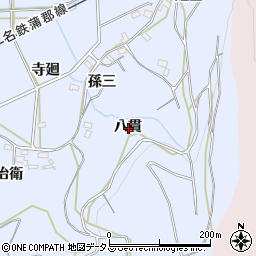 愛知県西尾市吉良町乙川八貫周辺の地図