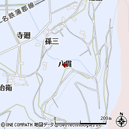愛知県西尾市吉良町乙川（八貫）周辺の地図