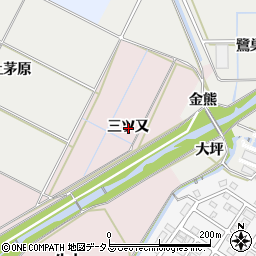 愛知県豊橋市牛川町三ツ又周辺の地図