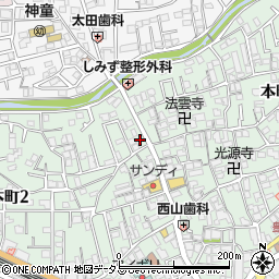 タイムズ豊中本町第８駐車場周辺の地図