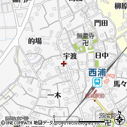 愛知県蒲郡市西浦町的場1周辺の地図