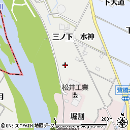愛知県豊橋市下条西町堀切周辺の地図