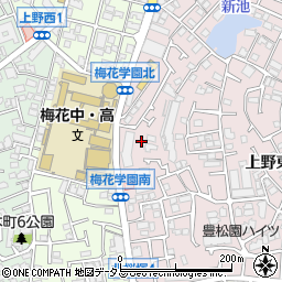 大阪府豊中市上野東1丁目3周辺の地図