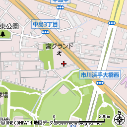 兵庫県姫路市飾磨区中島414-195周辺の地図