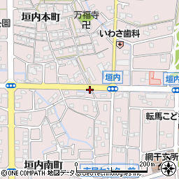 垣内南町ウェストパーキング周辺の地図