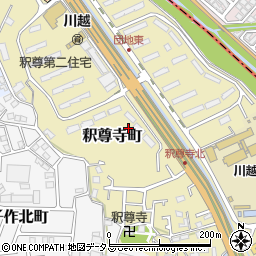 大阪府枚方市釈尊寺町周辺の地図
