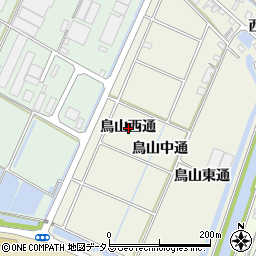 愛知県西尾市一色町酒手島鳥山西通周辺の地図