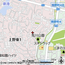 大阪府豊中市上野東1丁目22周辺の地図