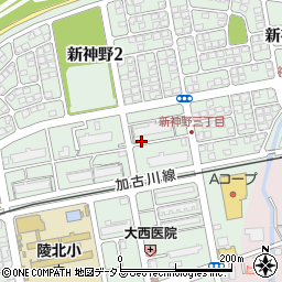 兵庫県加古川市新神野周辺の地図
