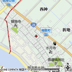 愛知県豊橋市梅薮町屋敷周辺の地図