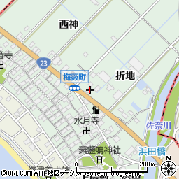 愛知県豊橋市梅薮町折地69周辺の地図