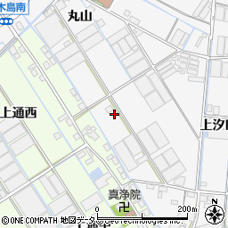 愛知県西尾市一色町松木島上汐田3周辺の地図