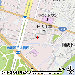 兵庫県姫路市飾磨区中島414-253周辺の地図