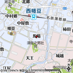 愛知県西尾市西幡豆町馬場周辺の地図