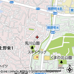 大阪府豊中市上野東1丁目21周辺の地図