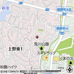 大阪府豊中市上野東1丁目24周辺の地図