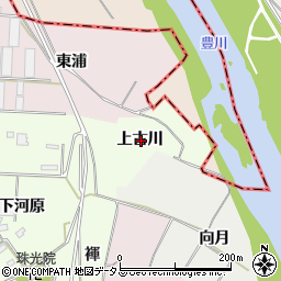 愛知県豊橋市大村町上古川周辺の地図