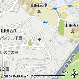 府公社千里山田西団地Ａ－１１棟周辺の地図