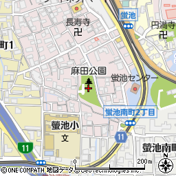 麻田公園周辺の地図
