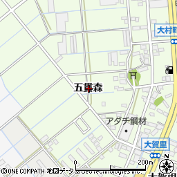 愛知県豊橋市大村町五貫森周辺の地図
