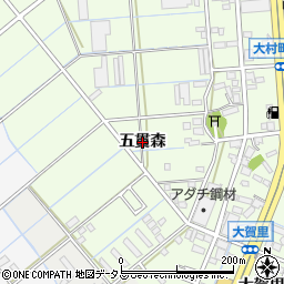 愛知県豊橋市大村町（五貫森）周辺の地図