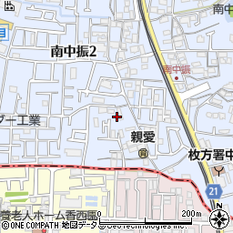 大阪府枚方市南中振2丁目周辺の地図