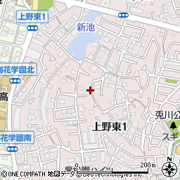 大阪府豊中市上野東1丁目7周辺の地図