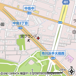 兵庫県姫路市飾磨区中島414-377周辺の地図
