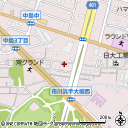 兵庫県姫路市飾磨区中島414-329周辺の地図