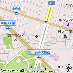 兵庫県姫路市飾磨区中島414-211周辺の地図