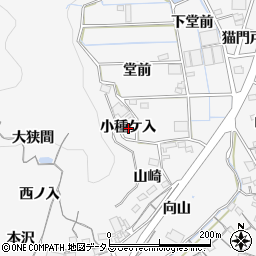愛知県蒲郡市西浦町小種ケ入周辺の地図
