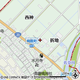 愛知県豊橋市梅薮町折地77周辺の地図