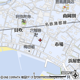 愛知県西尾市西幡豆町中野郷周辺の地図