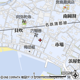 愛知県西尾市西幡豆町（中野郷）周辺の地図
