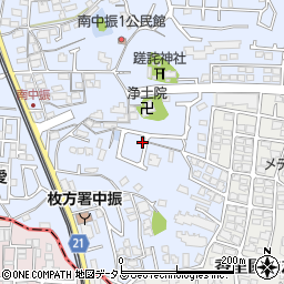 大阪府枚方市南中振1丁目周辺の地図