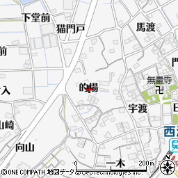愛知県蒲郡市西浦町的場周辺の地図