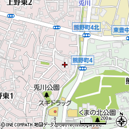 大阪府豊中市上野東1丁目23周辺の地図